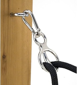 Anneau de cravate de cheval allemand en acier inoxydable durable et durable Instruments vétérinaires Anneau de cravate de bloqueur de chrome antirouille - Product Image 2