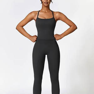 Conjunto de yoga sin costuras con logo personalizado Sujetador deportivo de alto impacto Pantalones cortos para mujer Fitness Workout Gym Sujetador deportivo Leggings - Product Image 4