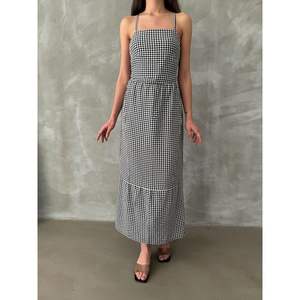 เดรสลำลองสีดำแบบมีสายรัดข้อเท้า ความยาวระดับข้อเท้า ขายส่ง - Product Image 4