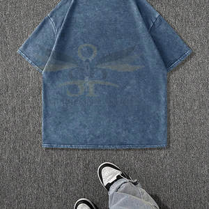 Camiseta vintage de color sólido para hombre Camiseta vintage con logotipo estampado al por mayor Camiseta vintage de alta calidad - Product Image 5