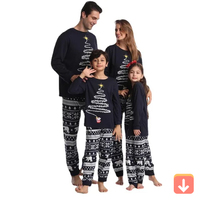 Conjunto de Pijamas de 2 Piezas para Mujer, Navidad, Familia, Hogar, Alta Calidad, Térmico, Suave, Manga Larga, 100% Algodón, Cintura Elástica, Secado Rápido