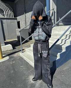 Chándal de 2 piezas con sombrero de papá de alta calidad, ropa de calle Unisex, chándal personalizado Dtg con estampado de pantalla Sun Fade Heavyweight para hombre - Product Image 5