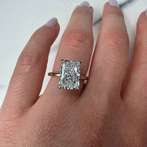 Radiant Cut Lab Grown Diamanten Ring 2CT <span class=keywords><strong>3CT</strong></span> Op Maat Gemaakt Dames Au750 Verlovingsring 10K 14K Witgouden Sieraden - Product Image 3