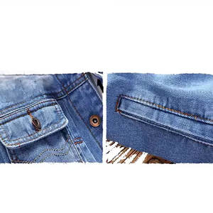 แจ็คเก็ตยีนส์ผู้ชายคุณภาพสูง ผ้าฝ้าย 100% สกรีนลายปักโลโก้ สไตล์สตรีทแวร์ - Product Image 6