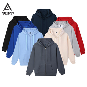 Sweat à capuche oversize en molleton épais 100% coton de haute qualité pour homme Aifran Sports, personnalisable avec logo, fermeture éclair - Product Image 6