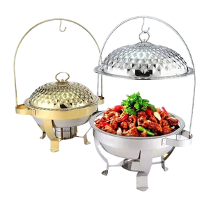 Plato de frotamiento de color dorado para servir Catering en boda Hecho con plato de frotamiento personalizable de acero inoxidable - Product Image 4