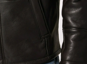 แจ็กเก็ตหนังแฟชั่นหนังแกะสำหรับผู้ชาย200กรัมดีไซน์โลโก้ใหม่ - Product Image 5