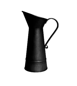 Indian Supplier Galvanized Watering Can With Black Color Powder Coated Handcrafted Metal Top Selling Gifts Item For Sale