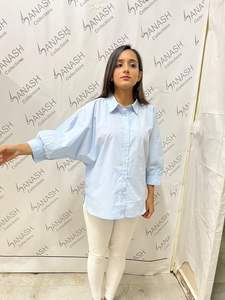 Robes tendance pour femmes 2025, vêtements pour femmes, haute qualité, 100% coton, couleur unie, manches longues, chemise pour femmes en prix de gros - Product Image 4