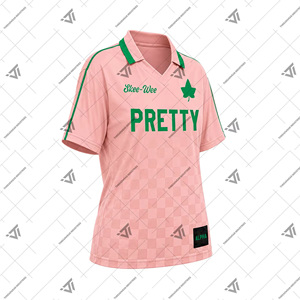 Vente en gros Alpha grec |   Kapa |   Vêtements Alpha Sorority pour femmes, polo de sport à col en V, sublimé, à motif damier, maillot de football - Product Image 2