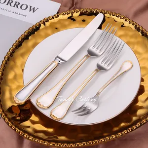 Mode Duurzame Relatiegeschenken Koninklijke Gouden Set Dinermes Roestvrijstalen Bestekset Voor Bruiloft