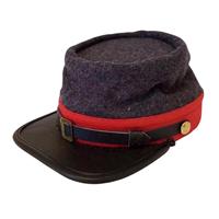 Gorra Civil de Oficial con Visera de Cuero 100% Lana, Gorra de Oficial Confederado de Alta Calidad, Teñido Liso Estándar, Tallas de Adulto de Pequeña a XXXL