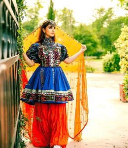 Nouvelle arrivée Robe afghane de mariée d'hiver Robe afghane en soie pour femmes conçue sur mesure - Product Image 1