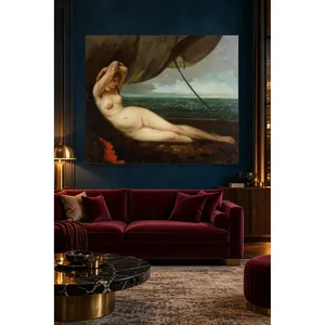 Fida Courbet Femme allongée au bord de la mer Impression sur toile - Product Image 4