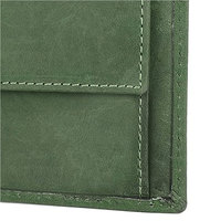 Dompet kulit asli pria, dompet kulit warna polos Slim Logo kustom harga rendah