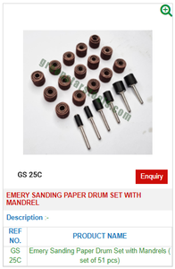 GREEN STARS SA PVT LTD Emery <b>Sanding</b> Paper <b>Drum</b> Set with Mandrel GS 25C for Jewelry Tools - Product Image 2