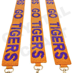 Correa de monedero con cuentas de tigre naranja, correas personalizadas para bolso de cuentas de semillas de oro blanco, accesorios de moda - Product Image 2