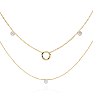 Collier de luxe en or 18 carats à double couche de diamants finement fabriqué avec des diamants naturels et des bijoux fins haut de gamme - Product Image 5