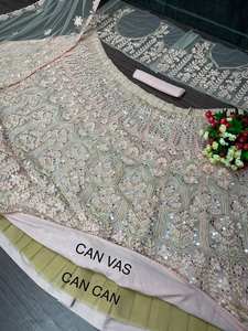 ชุดคอลเล็คชั่นบอลลีวู้ดดีไซเนอร์งานปาร์ตี้ผ้าจอร์เจียหนาปักเลื่อมและงานกระจกจริงสำหรับผู้หญิง - Product Image 5