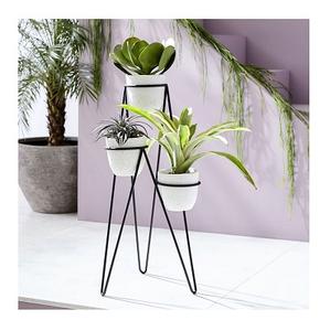 Jardinière en métal design antique décorative pour la maison, support pour jardinière en métal fini avec poudre noire et fer - Product Image 1