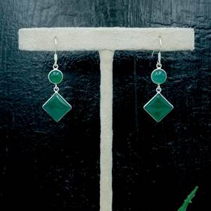 Pendientes de ónix verde de boda de Plata de Ley 925 hechos a mano, cabujón de ónix verde, piedras preciosas, accesorios de joyería de plata, componentes - Product Image 3