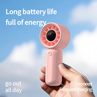 Hxtc88 Mini ventilateur portable rechargeable USB à affichage numérique, idéal pour les voyages, le camping et comme cadeau