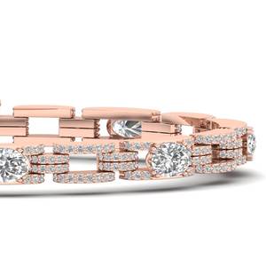 REYES Classic Original Design Sterling Silver 925 Oval Cut 7,2 Quilates Moissanite Pulseras para Mujeres Regalo de Boda para Ella - Product Image 2