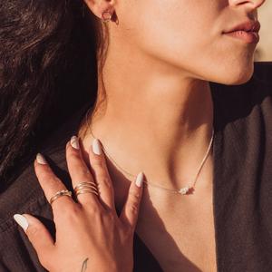 Collar Unisex de Plata de Ley 92.5 con Diamante HERKIMER Cultivado en Laboratorio, Joyería Delicada para Combinar, Regalo - Product Image 4