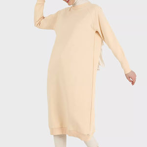 High Quality New Modest Streetwear <b>Women's</b> Hoodies Winter Front Logo 100% Cotton Eco-Friendly Wholesale Muslim Islamic Clothing - Product Image 4