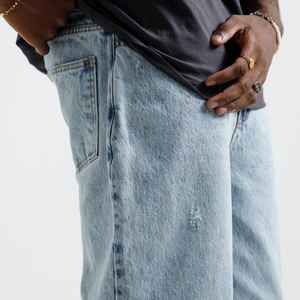 High Street Wear Men Vintage Washed Fade Men Jeans Casual Streetwear Baggy Pants Unisex Oversized Loose Denim Jeans Pants - Product Image 3