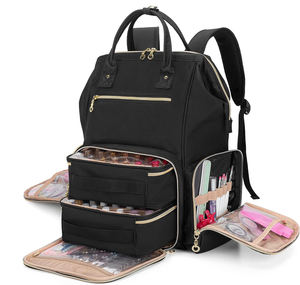 Tas Ransel Organizer Perlengkapan <span class=keywords><strong>Nail</strong></span> Tech Ukuran Besar 56 Botol, Kantong Kosmetik Lepas Pasang, Tempat Penyimpanan Alat Kecantikan, Tas Cat Kuku - Product Image 1