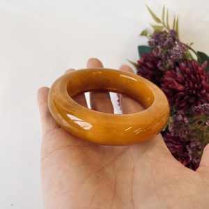 Bracelet en ambre naturel brun miel, 56 mm, bracelet en ambre fabriqué en Pologne - Product Image 5