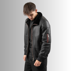 Veste pour homme en cuir véritable de qualité supérieure avec logo personnalisé vestes d'hiver en cuir véritable avec doublure en fourrure pour hommes - Product Image 4