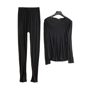 Algodón 100% algodón mujeres sin costuras invierno cálido adulto capa Base grueso algodón largo John conjunto ropa interior térmica conjunto - Product Image 1