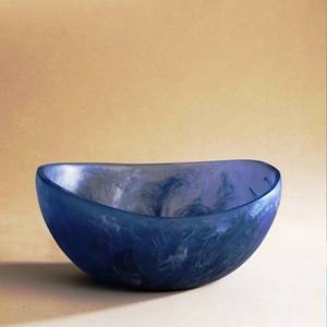 Cuencos para Servir Hechos a Mano con Remolino Azul y Blanco de Resina, Pulidos, Ecológicos, de Origen Indio, Aptos para Lavavajillas, Decorativos - Product Image 3