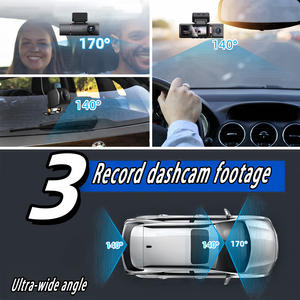 Cámara para Coche de 3 Canales, la Mejor Cámara Dual 4K para Delante y Detrás del Vehículo, 360 Grados con 128 GB, Cámara Frontal y Trasera con Pantalla - Product Image 2