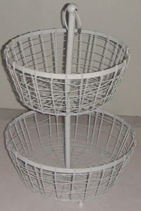 Ensemble de paniers à fruits ronds en fil métallique industriel avec poignées en corde de jute naturelle, bacs de rangement décoratifs en maille métallique pour la cuisine et le garde-manger - Product Image 4