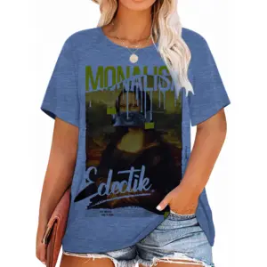 Último estilo Casual de gran tamaño liso transpirable ropa de verano Camisetas de manga corta mujeres de gran tamaño señoras camisa Tops camisetas para niña - Product Image 1