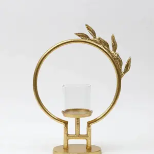 Soporte de luz de té antiguo de alta calidad diseño de forma redonda con metal - Product Image 3