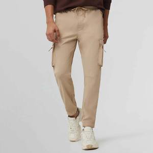 กางเกงวอร์มผ้าแคนวาสสำหรับผู้ชายกางเกงวอร์มปักลายเอวด้านหน้าแบนกันน้ำใหม่ - Product Image 1