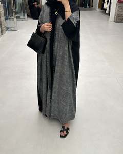 Abaya Larga Islámica de Lujo Estilo Dubai para Mujer, con Mangas con Volantes, Antiarrugas, Hecha a Mano, de Seda, para Ocasiones de Oración, para Todas las Temporadas - Product Image 1