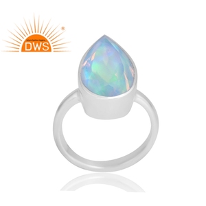QAmazing Design 925 Sterling Silver Aurora Sky Opal Anillo de piedras preciosas Diseño personalizado Joyería para mujeres Regalo para ella - Product Image 1