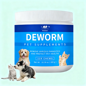 Supplément de vermifuge à base de plantes probiotiques naturels doux à mâcher pour chiens et chats, absorption rapide, sûre et douce - Product Image 1