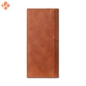 2024 Rayvik International luxe hommes portefeuille véritable cuir véritable fermeture ouverte personnalisé porte-carte de crédit Long Polyester rayé - Product Image 4