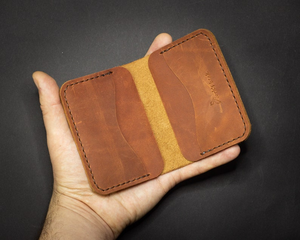 Portefeuille en cuir court de style vintage authentique avec fermeture ouverte, porte-cartes et porte-monnaie, porte-carte de travail, provenant d'un grossiste - Product Image 3