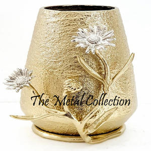 Elegante florero de aluminio dorado simple Ins Design Home Decor para sala de estar y bodas - Product Image 3