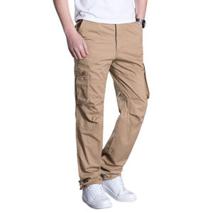 Pantalon cargo streetwear coupe droite, hip hop, avec plusieurs poches, pantalon en molleton décontracté pour l'été, logo sur la taille, pantalon cargo - Product Image 1