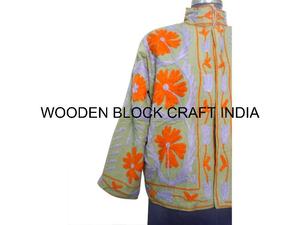 Veste de fête printanière pour femme, magnifique, faite à la main, nouvelle tendance, tissu de canard, broderie suzani, motif floral, taille unique, courte, hiver - Product Image 2