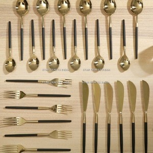 Juego de cubiertos de vajilla con mango rosa de acero inoxidable de 4 piezas, juego de utensilios para comer para 4, incluye Cucharas, tenedores, cuchillos, Apto para lavavajillas - Product Image 3