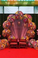 Lot mixte de parapluies indiens Bandhni en coton et dentelle pour mariage, décoration de fête de mariage, décoration pour cérémonie Haldi/Mehndi